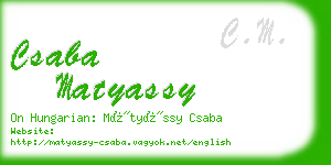 csaba matyassy business card